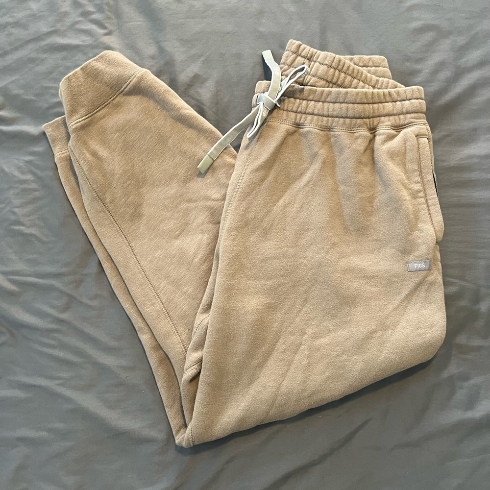 Figs tan lounge wear sweat pants